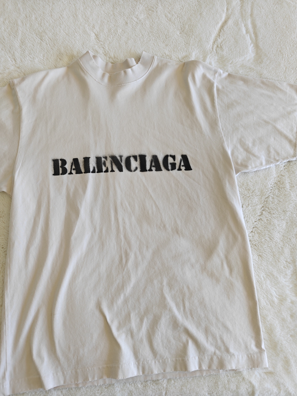 Balenciaga White Tee with Black Logo